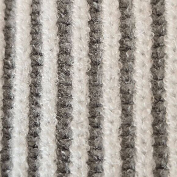 Merokeety Womens Ribbed Classic & Comfy Ribbed Pullover Sweater Gray White Large - Picture 12 of 13